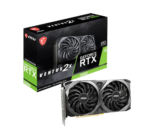 MSI GEFORCE RTX 3060 VENTUS 2X OC 12GB GDDR6 GRAPHICS CARD BOX (USED ITEM)