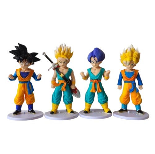 SON GOKU, SON GOHAN, VEGETA, TRYNKS ACTION FIGURERS - 18cm
