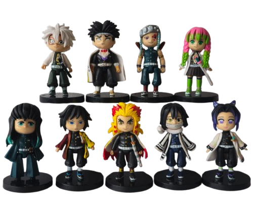 DEMON SLAYER KIMETSU NO YAIBA SET ACTION FIGURERS - 8cm