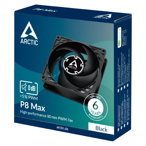 Arctic P8 Max (Black) Fan (06 years warranty) - Image 3