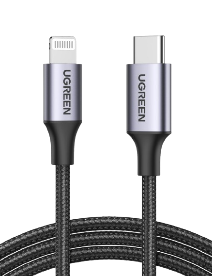 UGREEN 1 Meter MFI Certified Type-C to Lightning Aluminum Shell Braided Cable – US304 – 60759 (1 Year Warranty) - Image 3